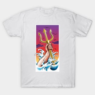 Poseidon Sea God Underwater With Trident In Hand T-Shirt